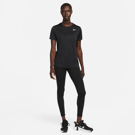 CAMISETA MC W NK DF TEE RLGD LBR DX0687-010 010-BLACK/WHITE P